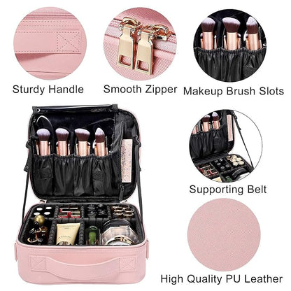 gzcz Travel Makeup Bag, Professional Cosmetic Bags - Image 5