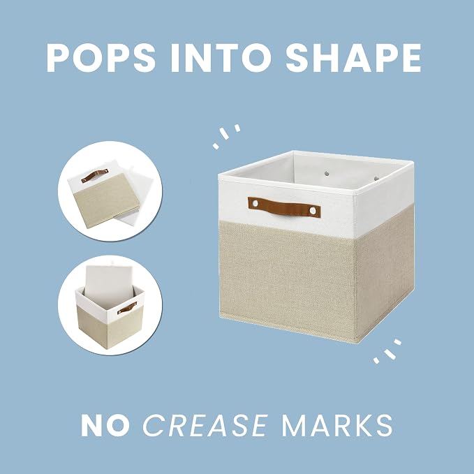 OrganiHaus 11" x 11" x 11" Fabric Cube Storage Bins Set of 4, Foldable - Image 6