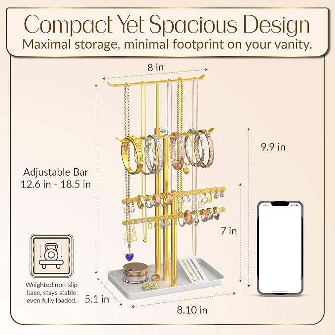 Jewelry Tower Stand Organizer for Women - Image 3