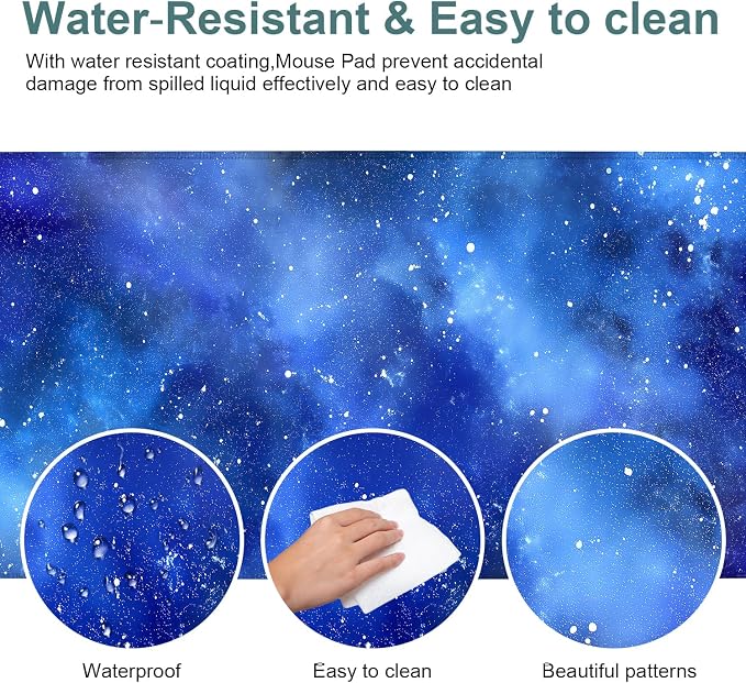 Starry Sky Gaming Mouse Pad 31.5"x11.8"Desk Mat Anti-Slip Rubber Base & Durable - Image 4