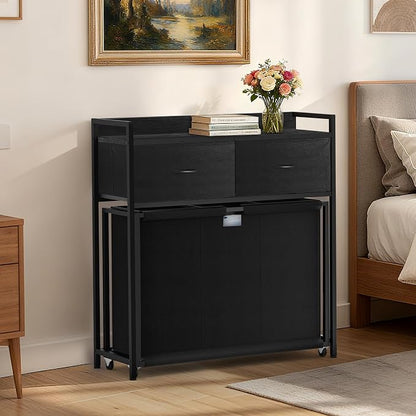 Laundry Hamper with 3 Section Rolling Bags, Laundry Sorter with Wheels - Image 2