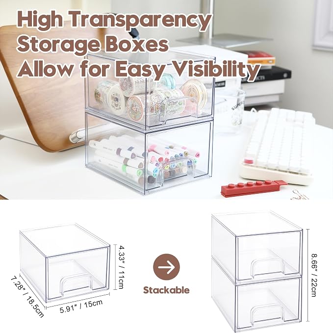 Sea Team 2-Pack Clear Makeup Organizer - Image 2