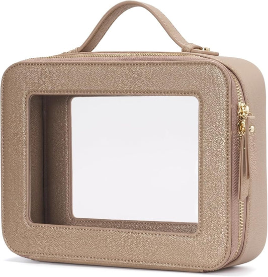 Popvibe Clear Makeup Bag Travel Cosmetic Case Transparent Toiletry Bag by POPVIBE