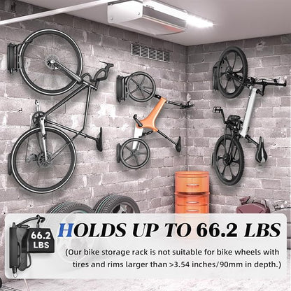 Goovilla Swivel Bike Wall Mount 4 Pack, Space Saving Bike Hangers - Image 7