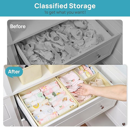 Vtopmart 12 Pack Baby Clothes Organizer, Dresser Drawer Organizer - Image 2