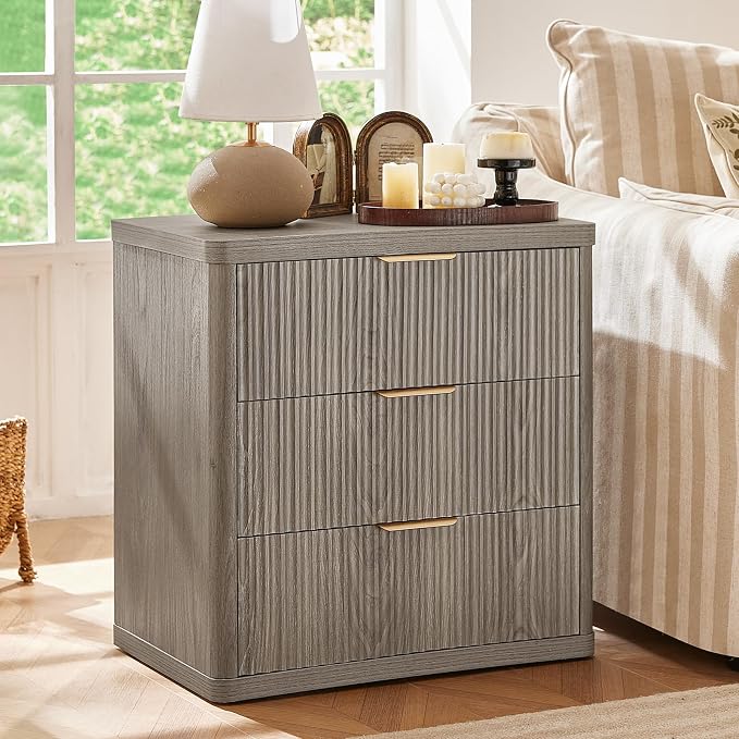 LEYAOYAO 23" Wide Fluted Farmhouse Night Stand Set of 2 - Image 5