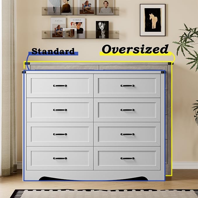 8-Drawer Dresser for Bedroom, Modern Wooden Chest of Drawers - Image 4
