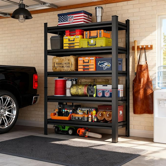 63" H Garage Shelving 5-Tier Heavy Duty Storage Shelves, Adjustable Metal by KILISTEELS