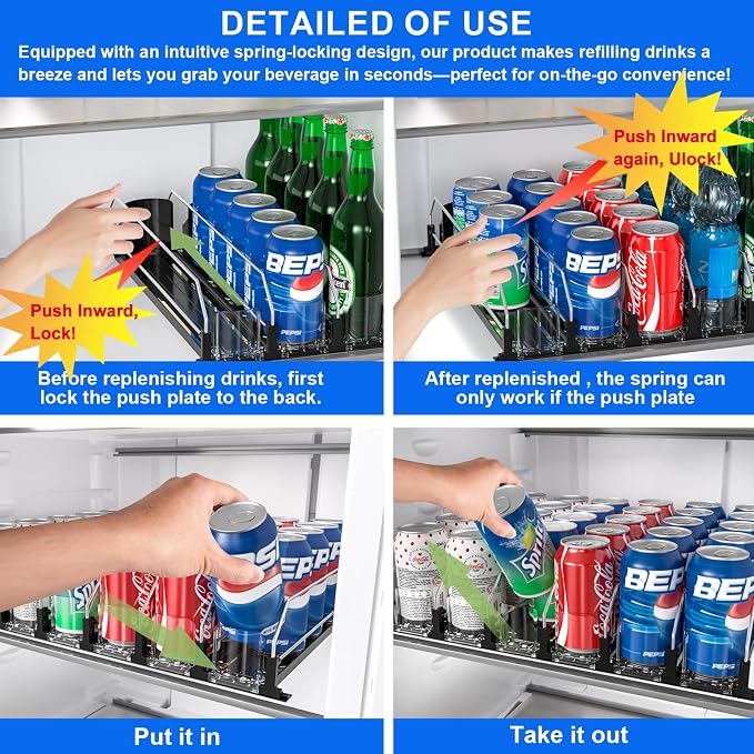 2024 Drink Organizer for Fridge, Upgrade Soda Can Dispenser for Refrigerator - Image 3