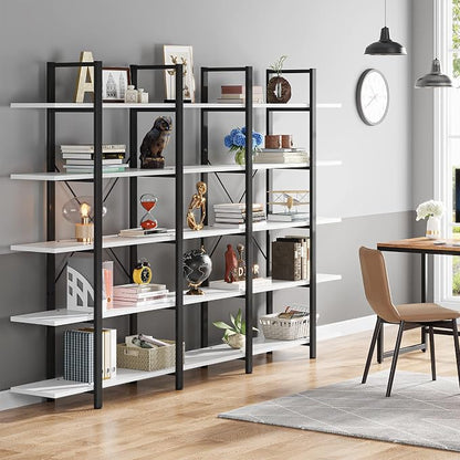 Tribesigns 5-Tier Bookshelf, Vintage Industrial Style Bookcase 72 H x 12 W x - Image 4