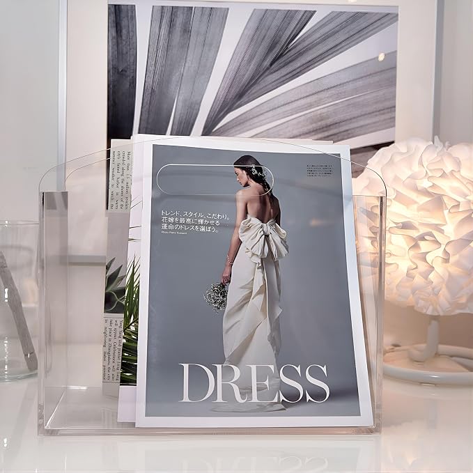 Magazine Rack - Clear Acrylic Magazine Holder, Acrylic Newspaper Stand Organizer - Image 8