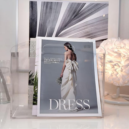 Magazine Rack - Clear Acrylic Magazine Holder, Acrylic Newspaper Stand Organizer - Image 8