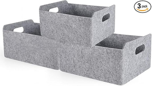 Welaxy Storage Baskets Collapsible Felt Storage bin Foldable Shelf Drawers by Welaxy