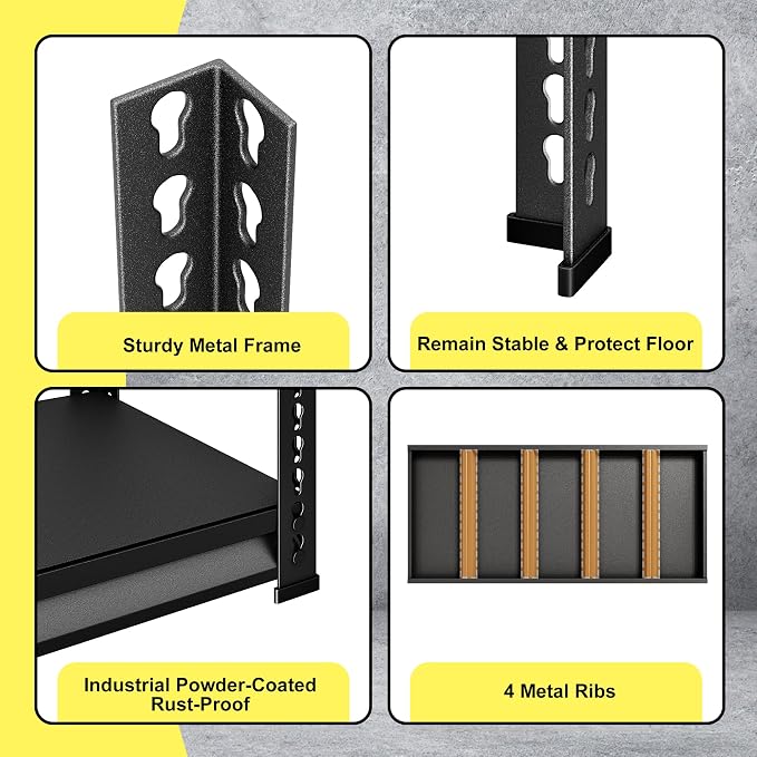 48" W Garage Storage Shelves Heavy Duty, 3000LBS Loads Adjustable Garage - Image 6