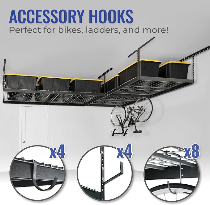 SafeRacks 4ft x 8ft Overhead Garage Storage Rack 2 Rack Pack - Image 3