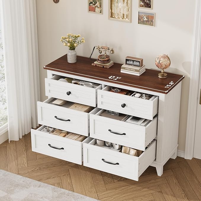 GarveeHome 6 Dresser for Bedroom, 47 in Wide Drawer Dresser - Image 4