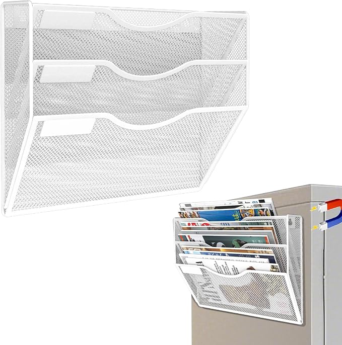 3-Tier Magnetic File Holder, No Drilling Installation File Cabinet Organizer by LQPAFZ