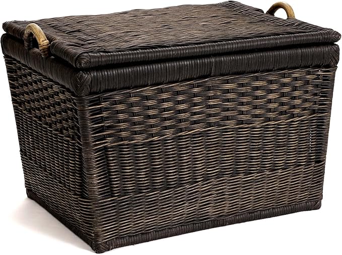 The Basket Lady Lift-Off Lid Wicker Storage Basket, 24.5 in L x 18 in W x 17.5 by TheBasketLady