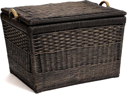 The Basket Lady Lift-Off Lid Wicker Storage Basket, 24.5 in L x 18 in W x 17.5 by TheBasketLady