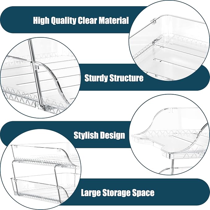 Simple Houseware 3-Tier Crystal Clear Stackable Document Letter Tray Paper - Image 4