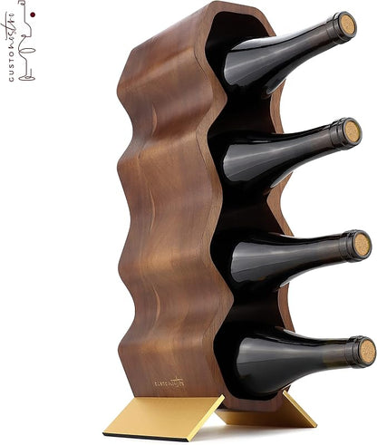 Gusto Nostro Wood Wine Rack, 7 Bottle, 2 Tier Wooden Countertop Free Standing - Image 2