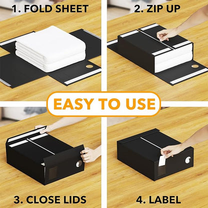 SpaceAid 2 Pack Bed Sheet Organizers and Storage, Foldable Sheet Organizer - Image 3