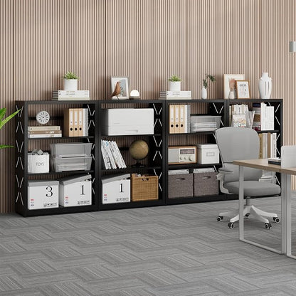 Industrial Bookshelf, 3 Tier Bookcase, Home Office Bookcase Shelf Storage - Image 8