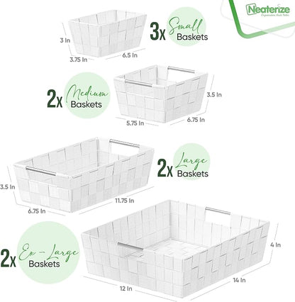 Baskets For Organizing Set Of 9 White - Image 2