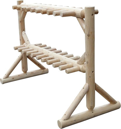 17-Place Freestanding Log Ski Rack Holder, Indoor & Outdoor Snowboard Racks - Image 7