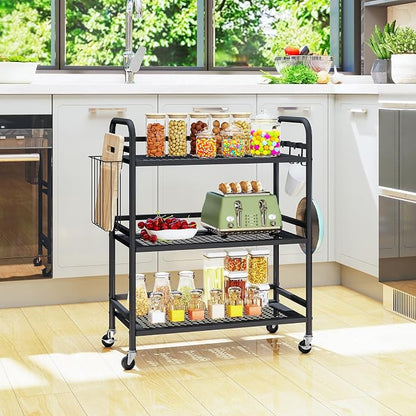 HDANI 3 Tier Metal Mesh Utility Cart, Large Capacity Multipurpose Heavy Vehicle - Image 5