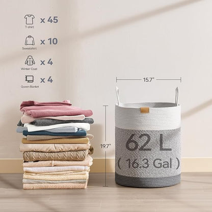 Laundry Hamper 62L, Large Laundry Basket - Image 6