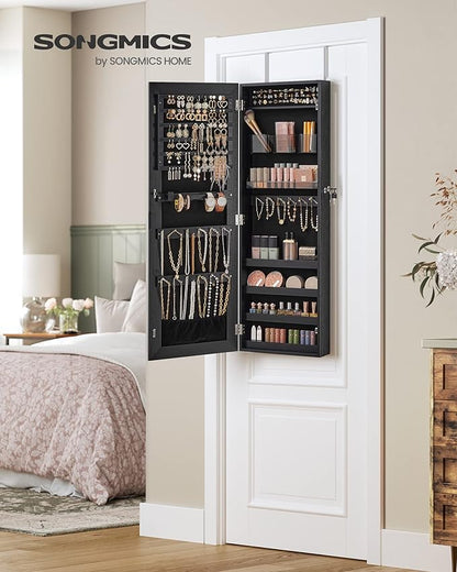 SONGMICS Mirror Jewelry Cabinet Armoire, Wall or Door Mounted Jewelry Storage - Image 8