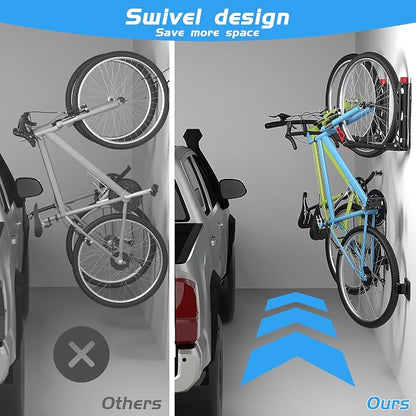 WALMANN BIKEPAL No Lifting Wall Mount Swivel Bike Rack, Wall Bike Hangers - Image 4