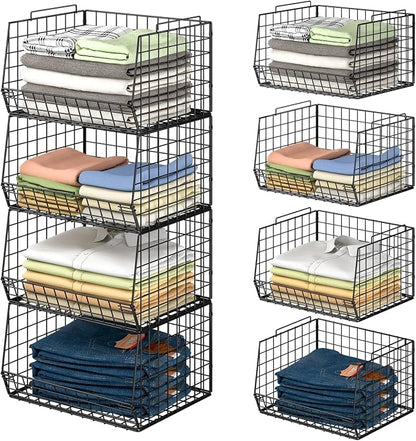 4-Tier Stackable Closet Organizers and Storage Shelves, Foldable Closet Shelf by Unknown