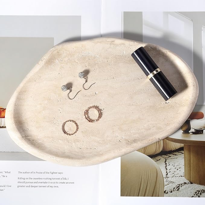 Koville Luxurious Natural Marble Vanity Tray, Cloud Shape Serving Stone Key Tray - Image 7
