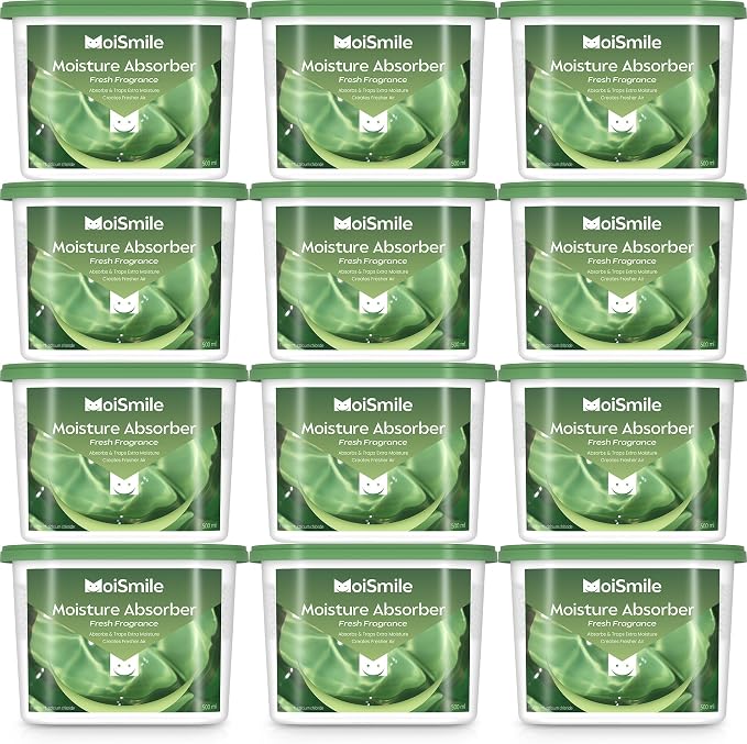 Moisture Absorbers 12 Pack, Fresh Fragrance Closet Dehumidifier by MoistureAbsorbers