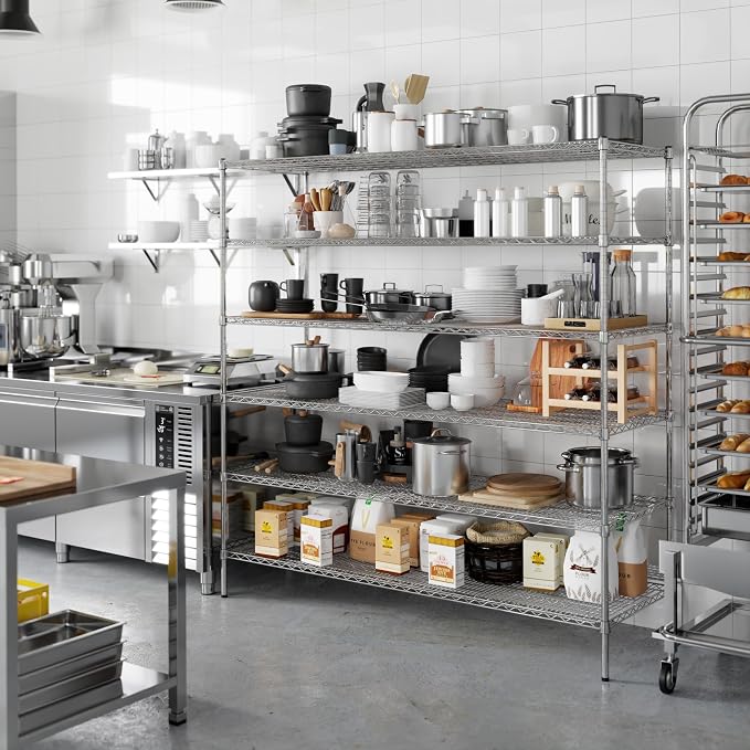 24" Deep x 72" Wide x 74" Height Wire Shelving Kit | 6-Tier | NSF Commercial - Image 5