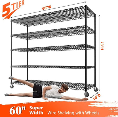 REIBII Storage Shelves 3200 LBS Capacity Wire Shelving - Image 3