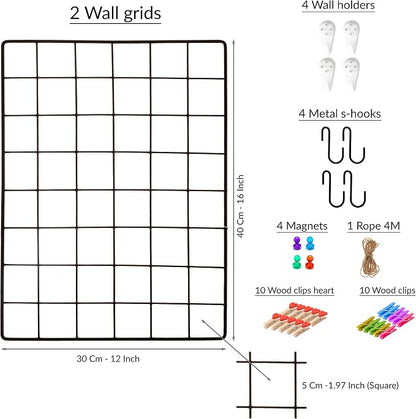 2 Pack Wire Wall Grid Panel | Photos & Pictures Display Grid Wall Panels | Black - Image 2