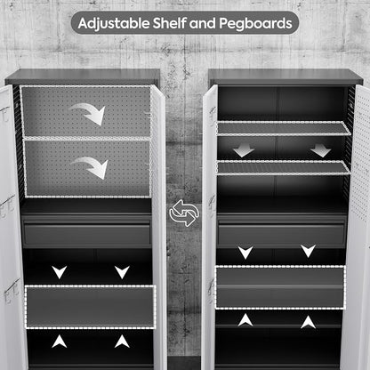 Metal Garage Cabinet with Wheels, Assembly Required - Image 3