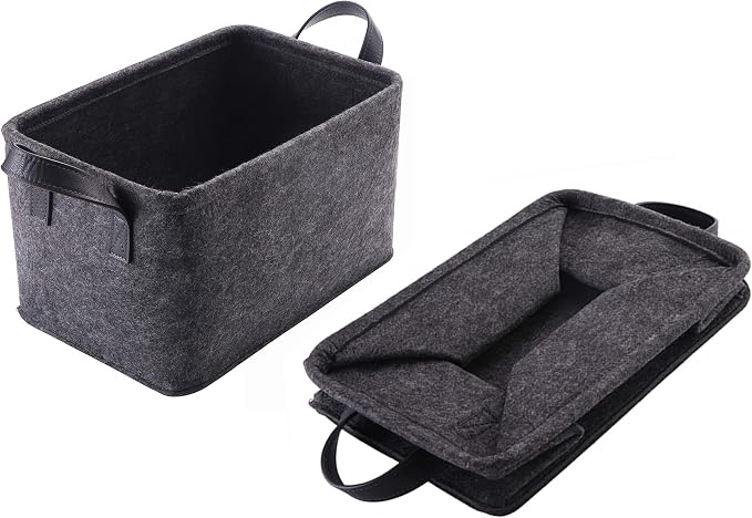 Collapsible Storage Bins Foldable Felt Fabric Storage Basket Organizer Boxes - Image 7