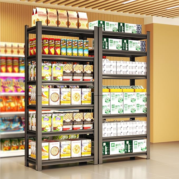 Storage Shelves, Garage Metal Shelving Unit, Adjustable, Double-Layer Column - Image 5