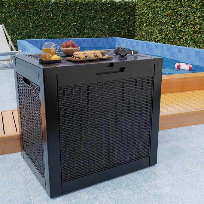 37 Gallon Outdoor Deck Box, Storage Lockable Waterproof Patio Furniture - Image 8