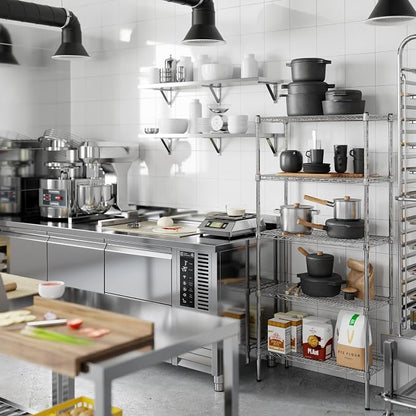 14" Deep x 30" Wide x 64" Height Wire Shelving Kit | 5-Tier | NSF Commercial - Image 2