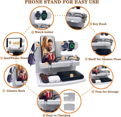 Gifts for Women Girlfriend Him Men Dad Husband Boyfriend Nightstand Organizer - Image 5