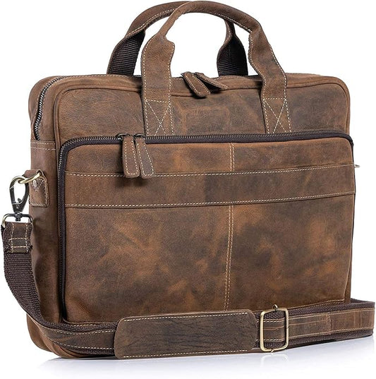 Leather briefcase 18 Inch Laptop Messenger Bags by KomalsPassionLeather