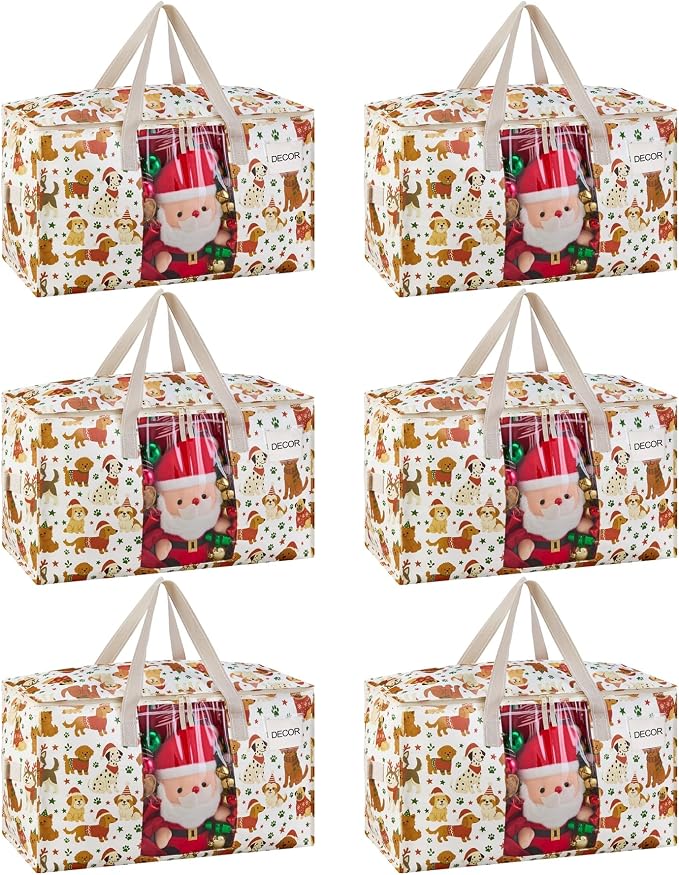 VENO 6 Pack Moving Bags, Large Christmas Storage Bins by Veno