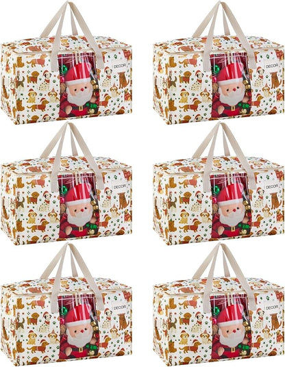 VENO 6 Pack Moving Bags, Large Christmas Storage Bins by Veno