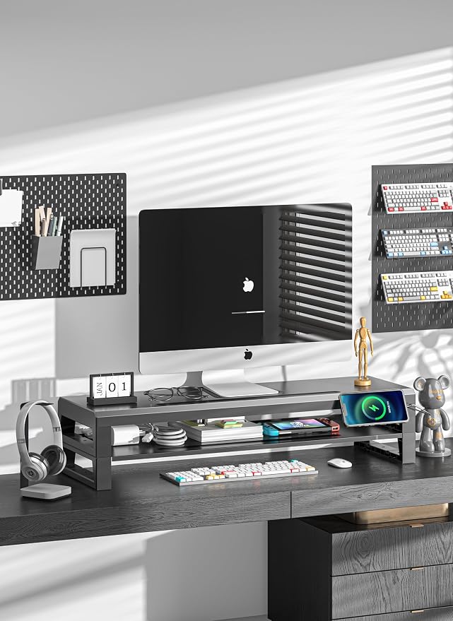 2-Tier Metal Computer monitor stand Laptop Desk Shelf & Monitor Riser ，27.55 - Image 2