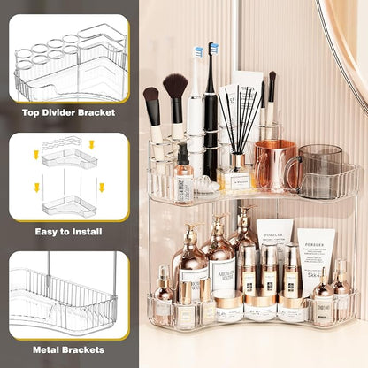 2-Tier Corner Bathroom Counter Organizer - Image 6